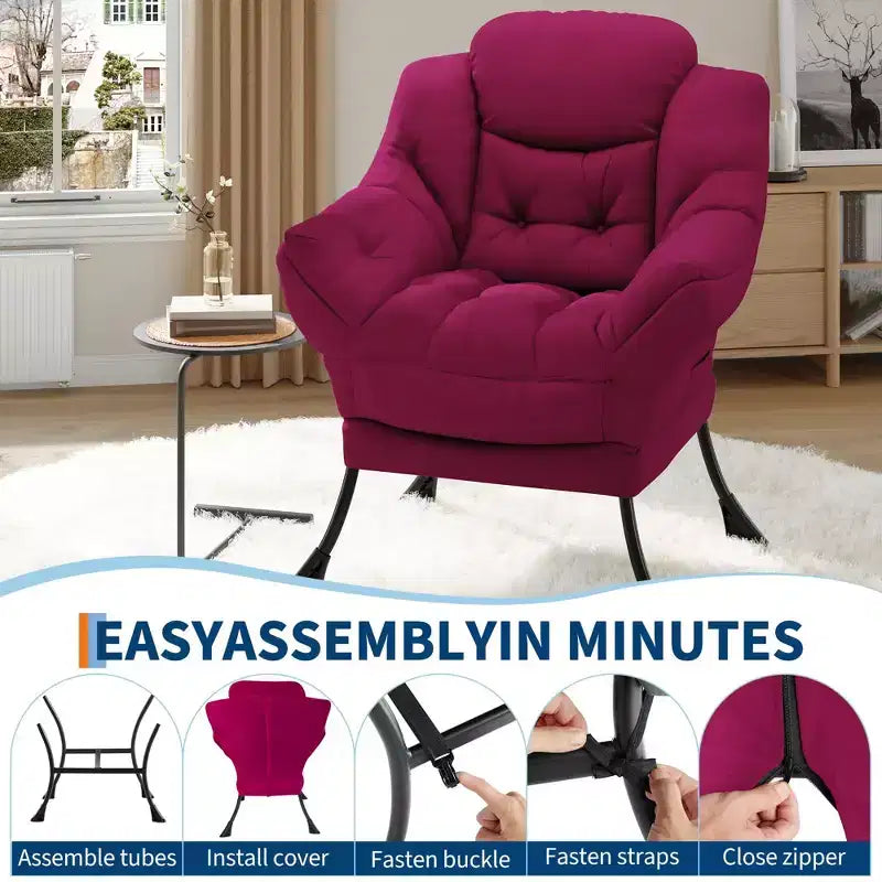 Fauteuil inclinable avec Ottomane, Fauteuil Inclinable Confortable et Moderne avec Poche Latérale, Repose-pieds Pliant