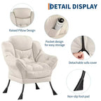 Fauteuil inclinable avec Ottomane, Fauteuil Inclinable Confortable et Moderne avec Poche Latérale, Repose-pieds Pliant