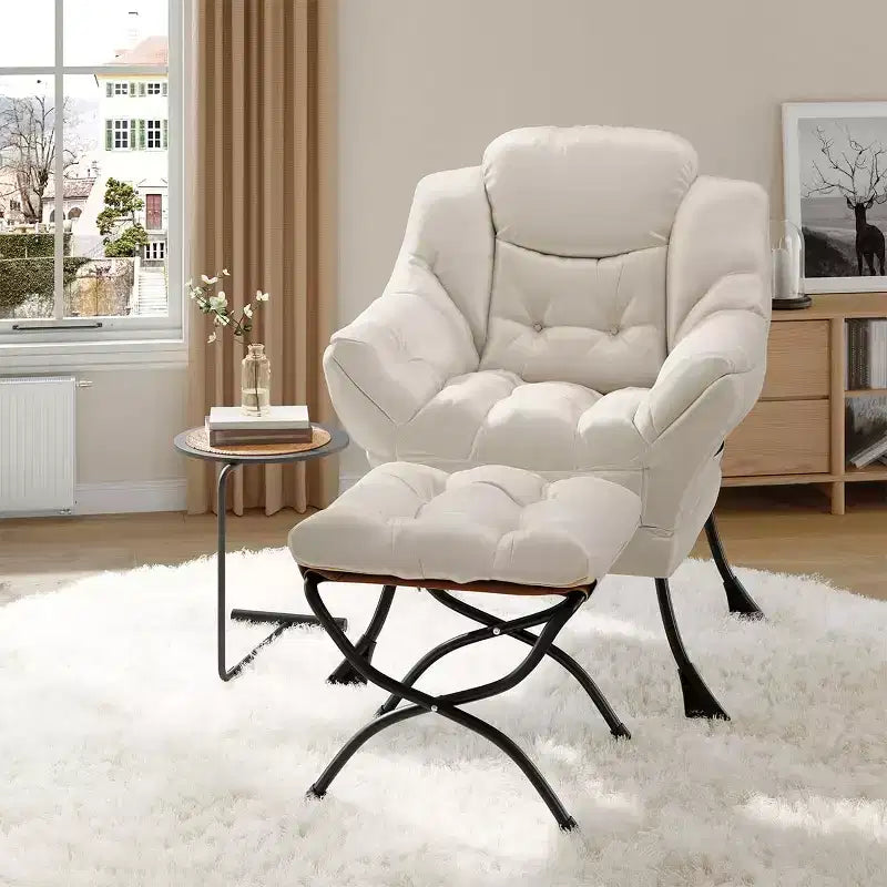 Fauteuil inclinable avec Ottomane, Fauteuil Inclinable Confortable et Moderne avec Poche Latérale, Repose-pieds Pliant
