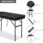 Table glacière pliante portable Karl Home Party de 4 pi avec jupe assortie amovible et tuyau de vidange