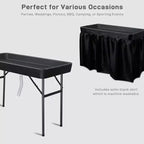 Table glacière pliante portable Karl Home Party de 4 pi avec jupe assortie amovible et tuyau de vidange