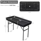 Table glacière pliante portable Karl Home Party de 4 pi avec jupe assortie amovible et tuyau de vidange