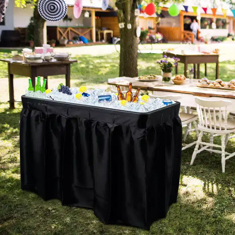 Table glacière pliante portable Karl Home Party de 4 pi avec jupe assortie amovible et tuyau de vidange