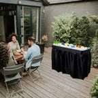 Table glacière pliante portable Karl Home Party de 4 pi avec jupe assortie amovible et tuyau de vidange