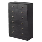 Karl Home Commode à 7 tiroirs en panneaux de particules noirs de 66 cm (25,98 po) de large