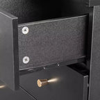 Karl Home Commode à 7 tiroirs en panneaux de particules noirs de 66 cm (25,98 po) de large