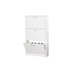 Meuble à chaussures Karl Home 3 tiroirs basculants en panneaux de particules blancs 58 cm L