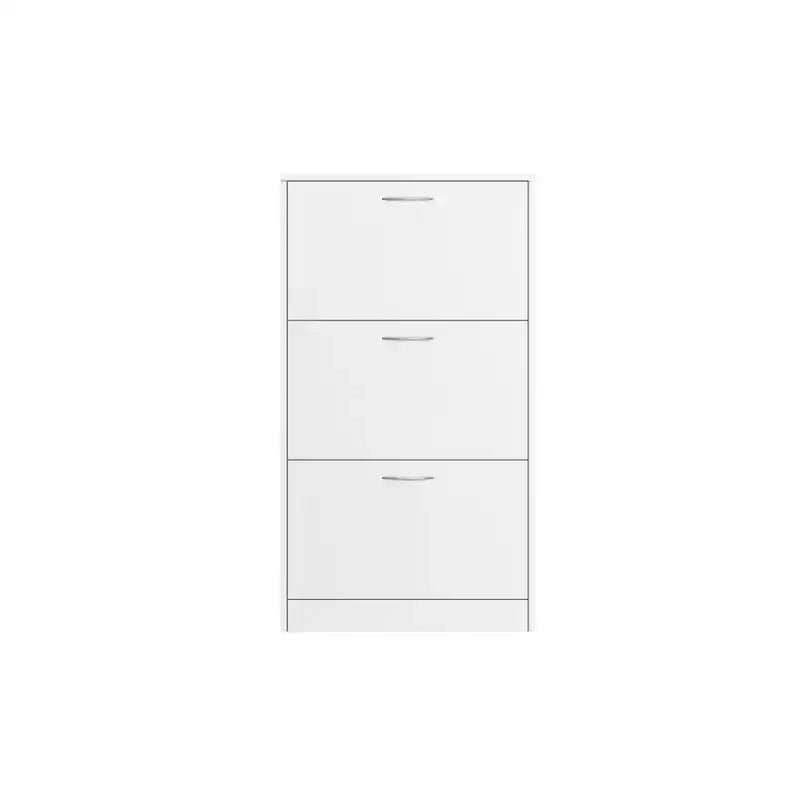 Meuble à chaussures Karl Home 3 tiroirs basculants en panneaux de particules blancs 58 cm L