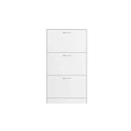 Meuble à chaussures Karl Home 3 tiroirs basculants en panneaux de particules blancs 58 cm L