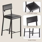 Ensemble de salle à manger hauteur comptoir pour 2 avec étagères de rangement Table de bistrot et chaises rembourrées, ensemble de cuisine peu encombrant pour appartements