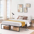 3-in-1 Steel Platform Bed Frame  Twin/Full/Queen Heavy Duty 14 Metal Frame (No Box Spring), Noise-Free & Tool-Free Assembly for Apartments