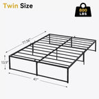 Lit Plateforme 3-en-1 en Acier, Cadre Métallique Robuste 14" Double/Complet/Queen (Pas besoin de Sommier), Silencieux & Assemblage Sans Outils pour Appartements