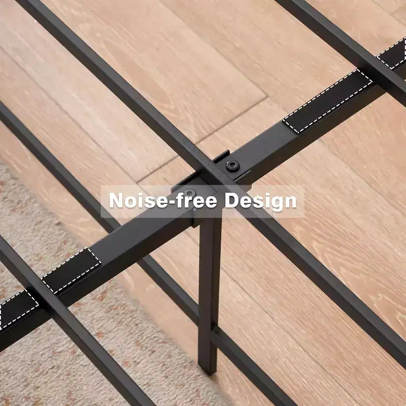 Lit Plateforme 3-en-1 en Acier, Cadre Métallique Robuste 14" Double/Complet/Queen (Pas besoin de Sommier), Silencieux & Assemblage Sans Outils pour Appartements