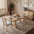 Ensemble table à manger extensible 7 pièces Merax avec 6 chaises à assise rembourrée