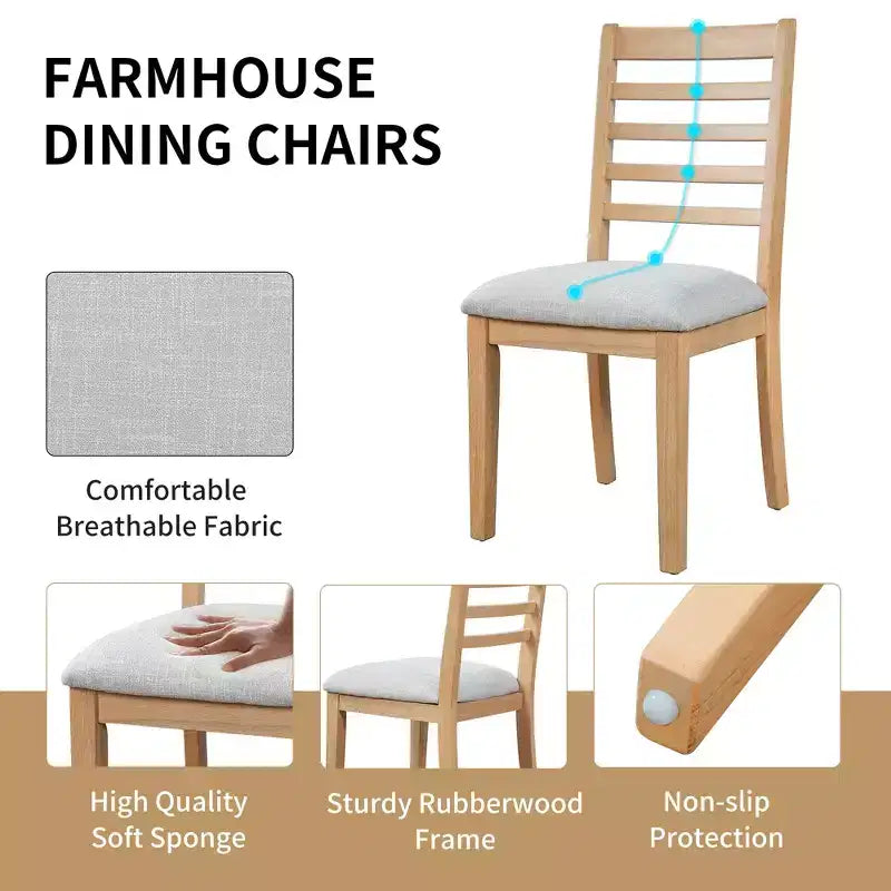 Ensemble table à manger extensible 7 pièces Merax avec 6 chaises à assise rembourrée