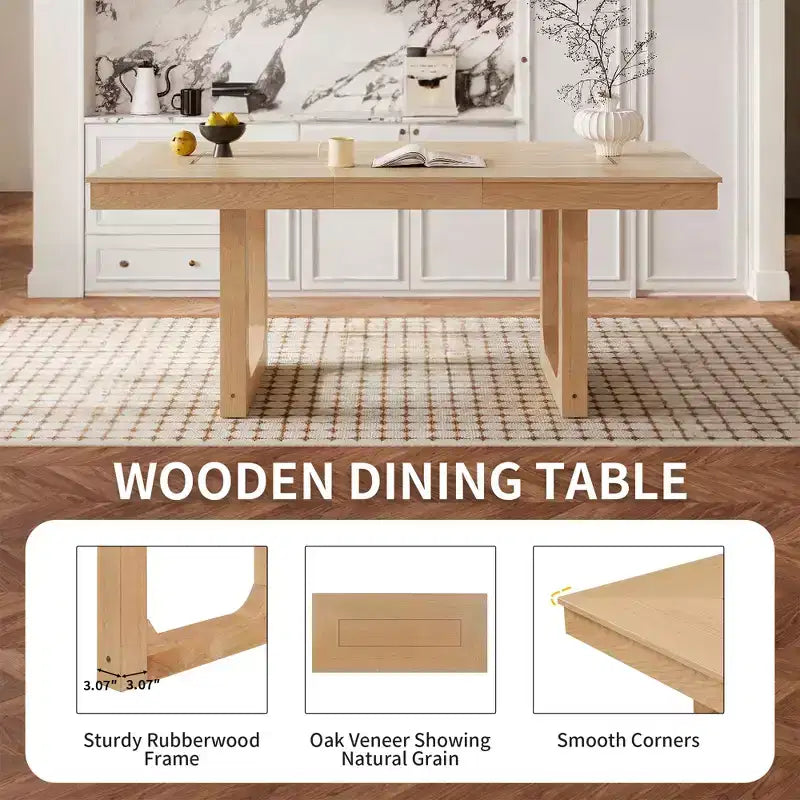 Ensemble table à manger extensible 7 pièces Merax avec 6 chaises à assise rembourrée