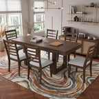 Ensemble table à manger extensible 7 pièces Merax avec 6 chaises à assise rembourrée