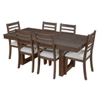 Ensemble table à manger extensible 7 pièces Merax avec 6 chaises à assise rembourrée