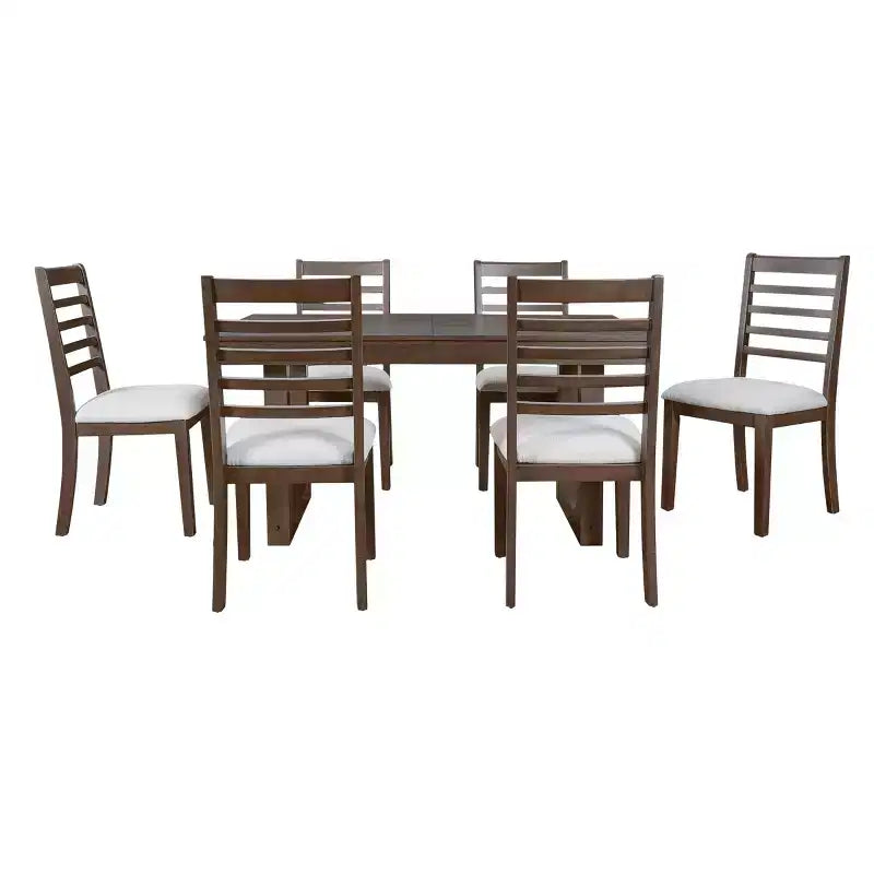 Ensemble table à manger extensible 7 pièces Merax avec 6 chaises à assise rembourrée