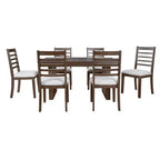 Ensemble table à manger extensible 7 pièces Merax avec 6 chaises à assise rembourrée