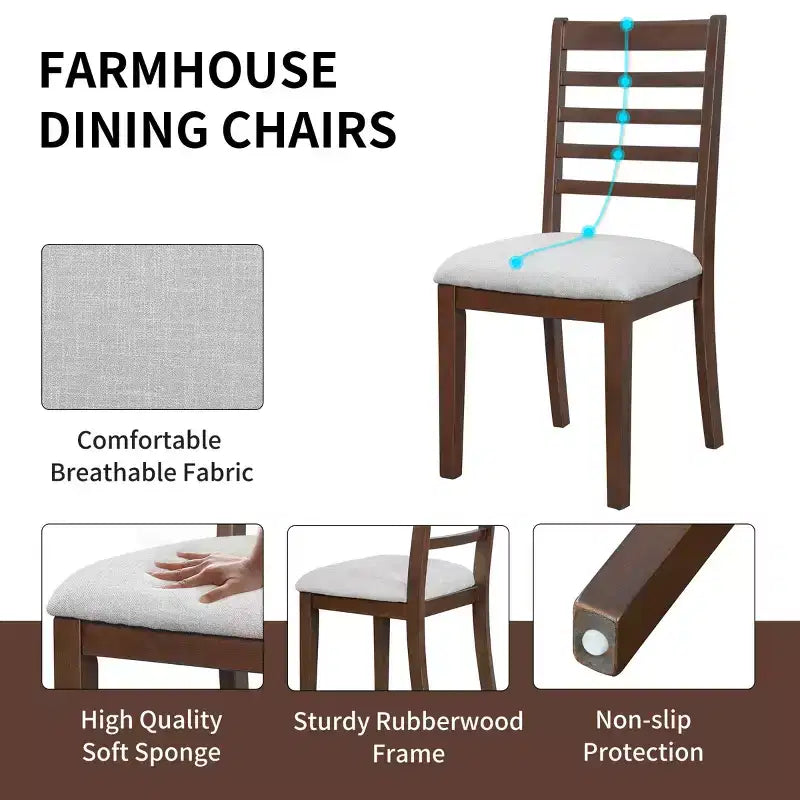 Ensemble table à manger extensible 7 pièces Merax avec 6 chaises à assise rembourrée
