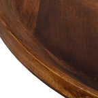 Table basse ronde fabriquée à la main Royal Hampton en bois de manguier avec plateau amovible, noyer foncé, pieds en fer noir