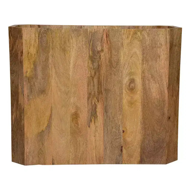 Table basse Royal Hampton, forme de cube creux, fabriquée à la main en bois de manguier naturel brun, 76 cm -