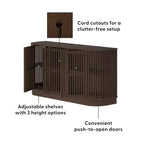 Buffet en bois massif Plank+Beam Contour avec 3 portes, meuble TV 59 po pour salon