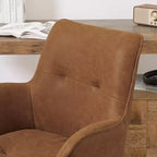 Chaises de bureau pivotantes Art Leon en similicuir avec pieds en bois de chêne