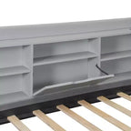 Lit de repos capitonné moderne double Merax avec lit gigogne, espace de rangement, ports USB et prise de courant