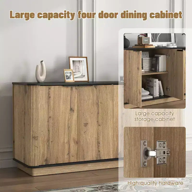 GDFStudio Nicola Buffet multifonctionnel moderne en bois de 55 po à 4 portes