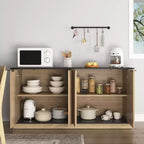 GDFStudio Nicola Buffet multifonctionnel moderne en bois de 55 po à 4 portes