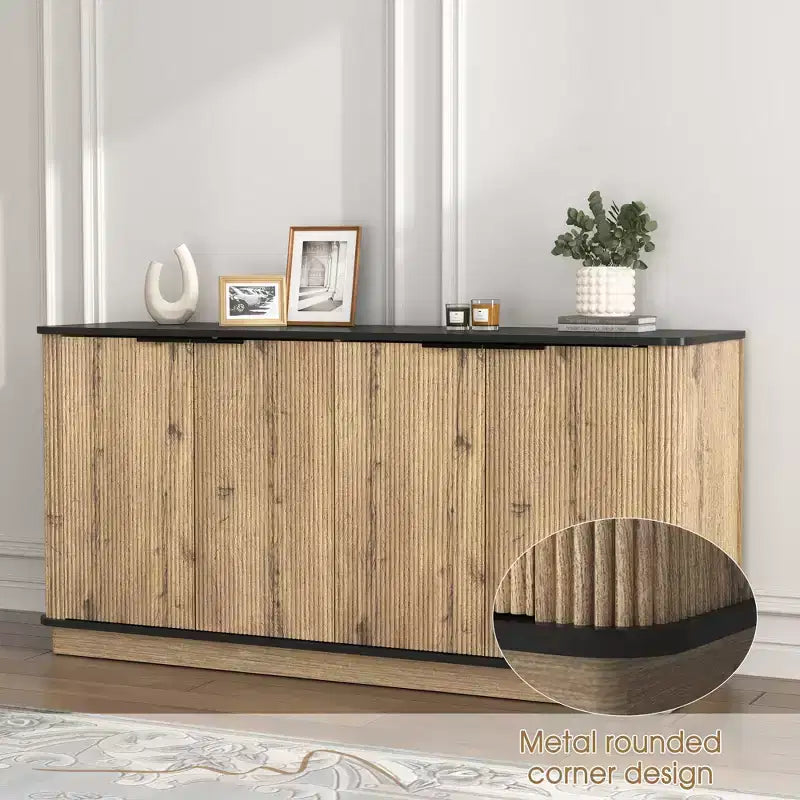 GDFStudio Nicola Buffet multifonctionnel moderne en bois de 55 po à 4 portes
