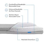Matelas de berceau et de lit pour tout-petit 2 étapes Organic Dream ComfortCloud en blanc