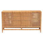 Meuble de rangement à 3 tiroirs bali & pari Vivan en rotin miel de Bohème et bois d'acajou