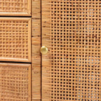 Meuble de rangement à 3 tiroirs bali & pari Vivan en rotin miel de Bohème et bois d'acajou