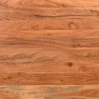 Table à manger rectangulaire Royal Hampton de 67 pouces avec pieds en métal croisés et plateau en bois d'acacia aspect bois naturel