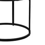 Table d'appoint Royal Hampton 23 pouces, plateau rond en marbre moderne, cadre en fer classique