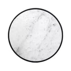 Table d'appoint Royal Hampton 23 pouces, plateau rond en marbre moderne, cadre en fer classique