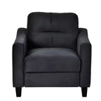 MAYEERTY Canapé simple et confortable en velours noir pour salon, chambre, bureau, petit espace