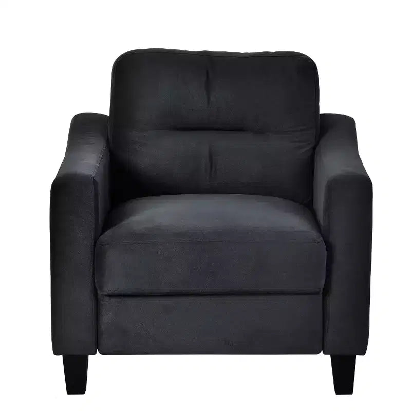 MAYEERTY Canapé simple et confortable en velours noir pour salon, chambre, bureau, petit espace