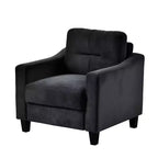MAYEERTY Canapé simple et confortable en velours noir pour salon, chambre, bureau, petit espace