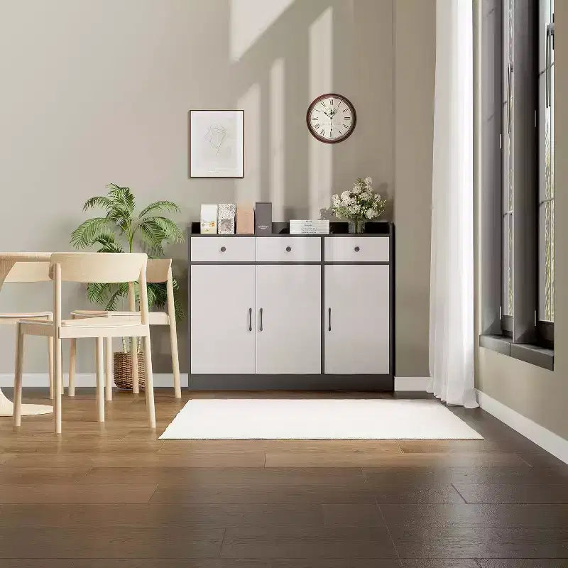 42,5 commode-buffet, table de buffet de bar à café moderne, meuble de rangement de cuisine en bois avec étagère réglable, pour salon, entrée