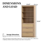 Meuble de rangement haut Karl Home, bibliothèque en rotin avec 3 tiroirs