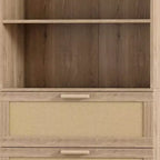 Meuble de rangement haut Karl Home, bibliothèque en rotin avec 3 tiroirs