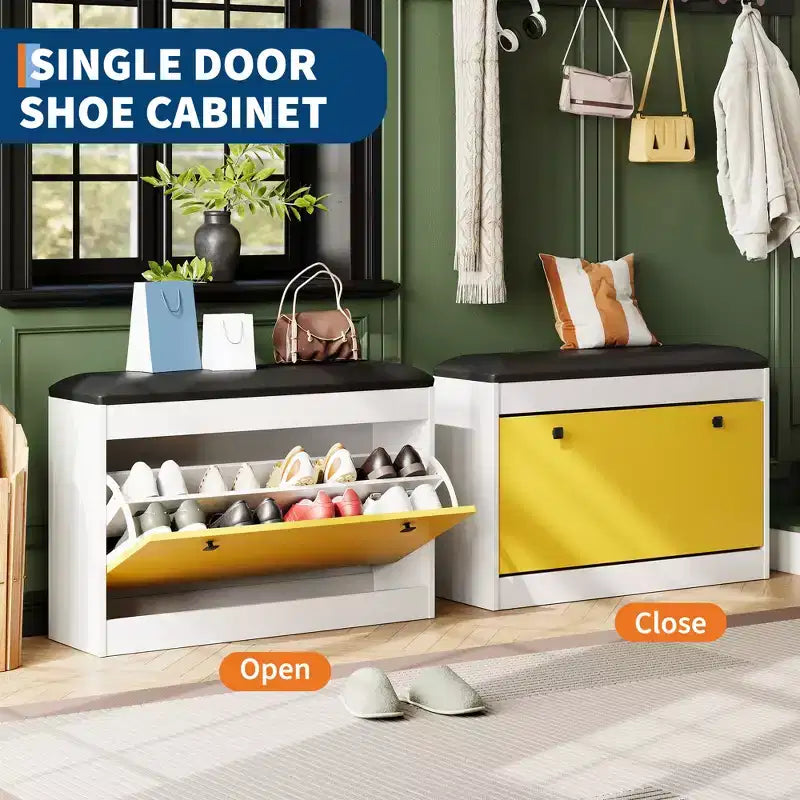 Meuble à chaussures banc de 80 cm, armoire à chaussures moderne pour entrée, avec tiroir abattant et coussin d'assise, pour couloir, chambre, salon
