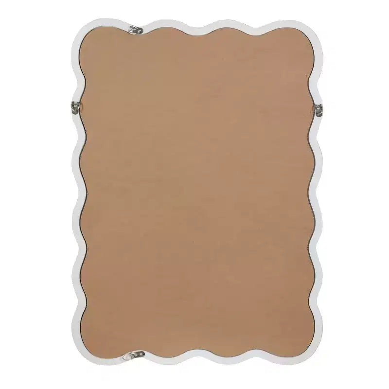 MAYEERTY Miroir décoratif 30 x 40 cm, rectangulaire ondulé, cadre en bois massif pour chambre à coucher, salle de bain, salon, blanc