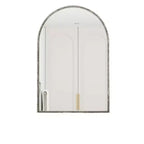 Miroir ovale/en arche en fer forgé rétro, miroir à effet vieilli, miroir mural à suspendre pour la décoration de salle de bain/chambre à coucher/salon, argent/or - ModernLuxe
