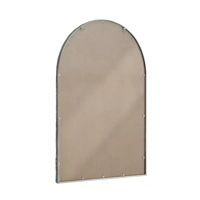 Miroir ovale/en arche en fer forgé rétro, miroir à effet vieilli, miroir mural à suspendre pour la décoration de salle de bain/chambre à coucher/salon, argent/or - ModernLuxe