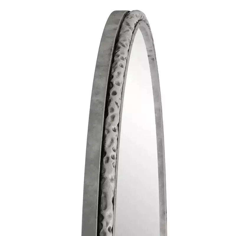Miroir ovale/en arche en fer forgé rétro, miroir à effet vieilli, miroir mural à suspendre pour la décoration de salle de bain/chambre à coucher/salon, argent/or - ModernLuxe
